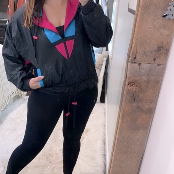 Vintage 80’s black jacket size medium - Picture 3 of 11